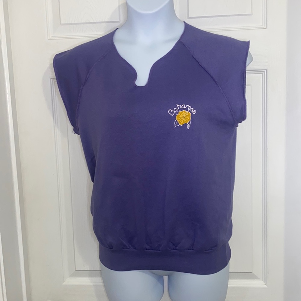 Vintage 80s Bantam Bahamas Cutoff Purple Sweater Size L